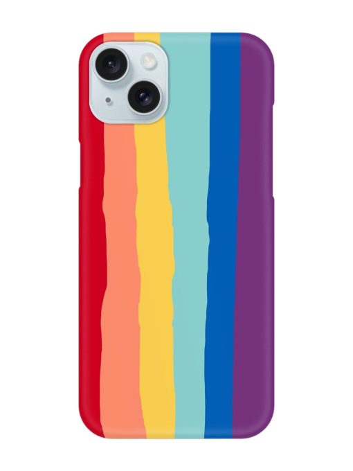 Rainbow Genuine Liquid Snap Case for Apple Iphone 15 Plus Zapvi