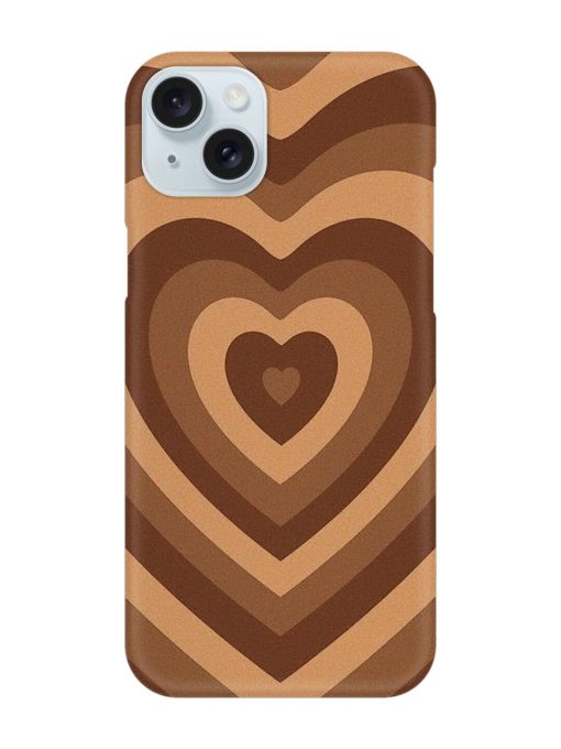 Brown Heart Snap Case for Apple Iphone 15 Plus