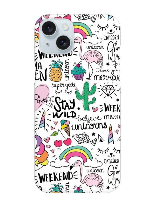 Unicorn Ice Cream Snap Case for Apple Iphone 15 Plus