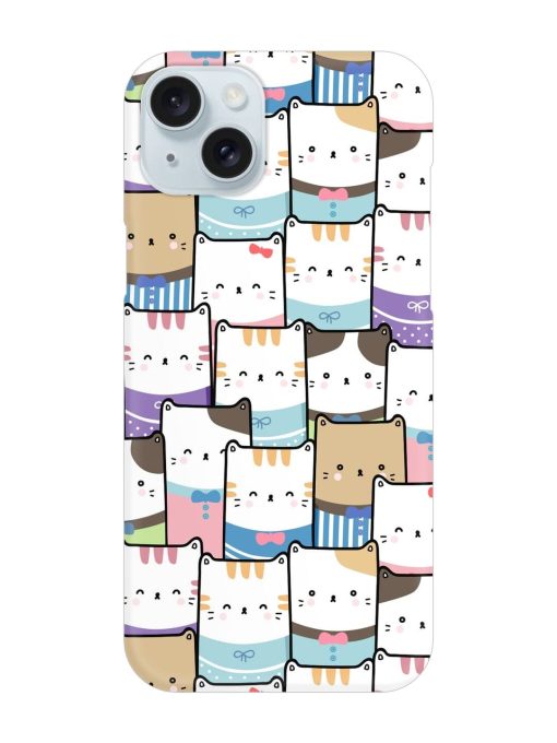 Cute Adorable Cat Snap Case for Apple Iphone 15 Plus Zapvi