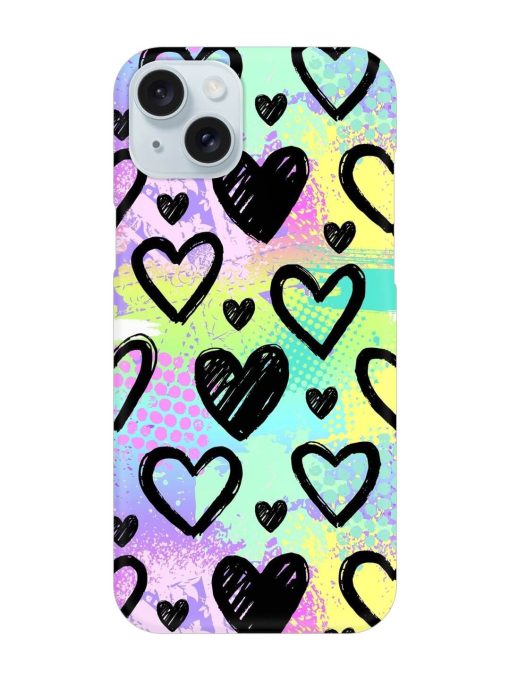 Bright Pattern Hearts Snap Case for Apple Iphone 15 Plus Zapvi