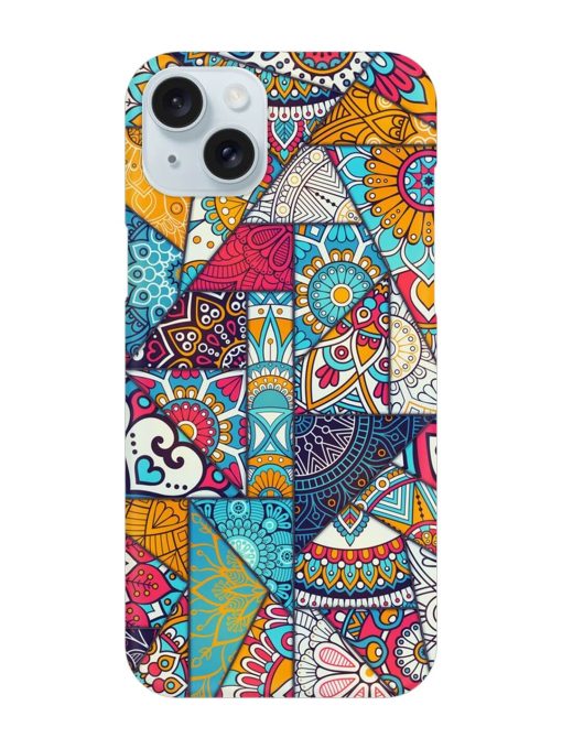 Patchwork Pattern Vintage Snap Case for Apple Iphone 15 Plus Zapvi