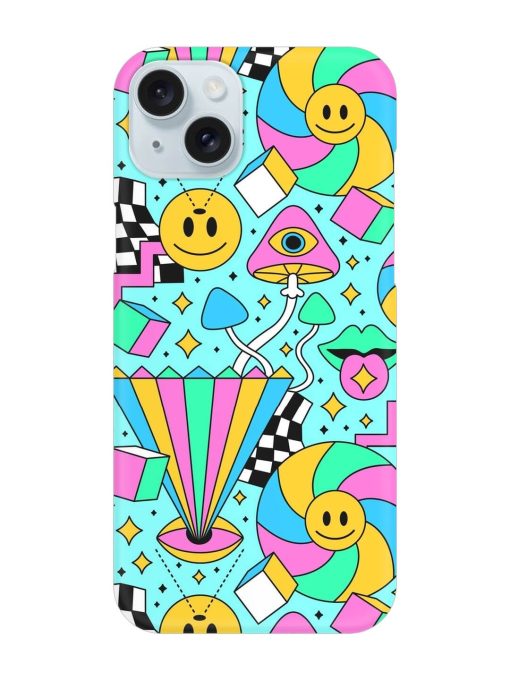 Trippy Rainbow 60S Snap Case for Apple Iphone 15 Plus Zapvi