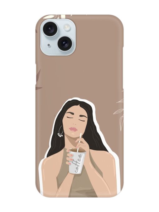 Girl With Coffee Snap Case for Apple Iphone 15 Plus Zapvi