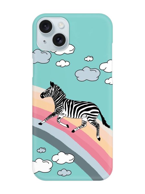 Running Zebra Snap Case for Apple Iphone 15 Plus Zapvi