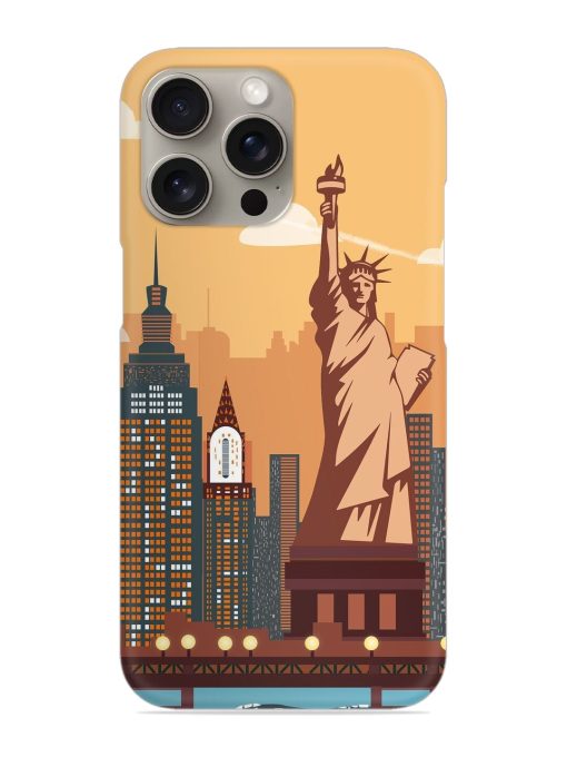 New York Statue Of Liberty Architectural Scenery Snap Case for Apple Iphone 15 Pro Zapvi