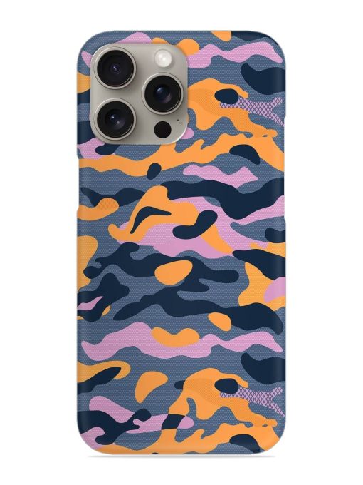 Camouflage Army Military English Orange Art Snap Case for Apple Iphone 15 Pro