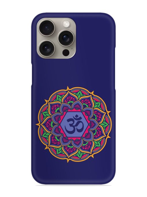 Om Mandala Art Blue Snap Case for Apple Iphone 15 Pro Zapvi