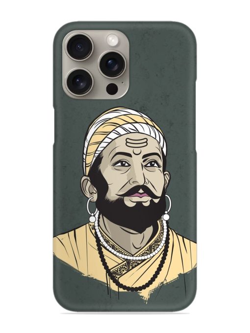 Shivaji Maharaj Vector Art Snap Case for Apple Iphone 15 Pro Zapvi