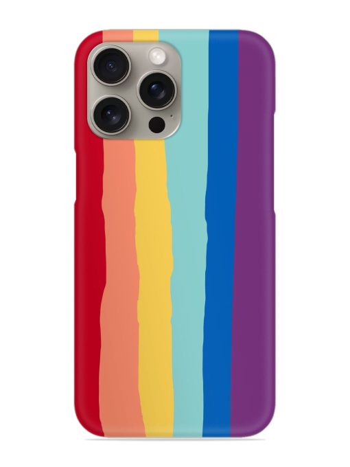 Rainbow Genuine Liquid Snap Case for Apple Iphone 15 Pro Zapvi