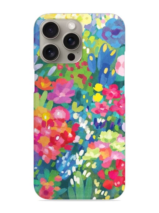 Watercolor Flower Art Snap Case for Apple Iphone 15 Pro