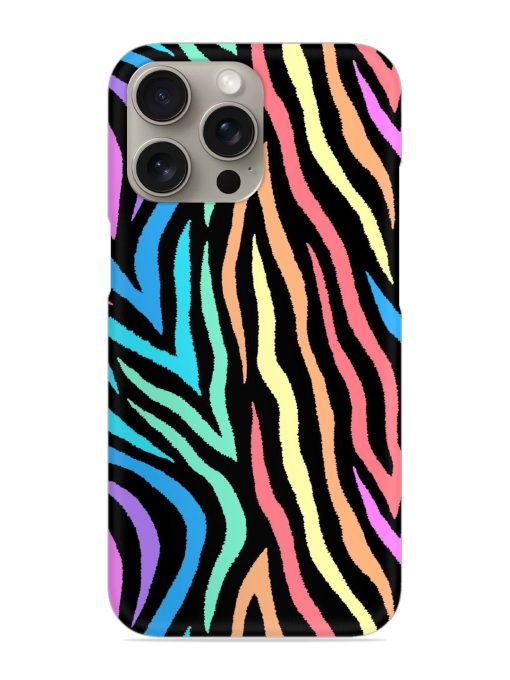 Colorful Abstract Zebra Snap Case for Apple Iphone 15 Pro Zapvi