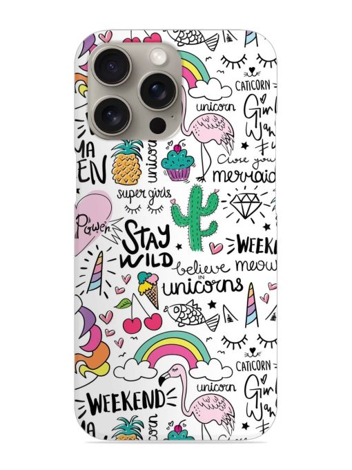 Unicorn Ice Cream Snap Case for Apple Iphone 15 Pro