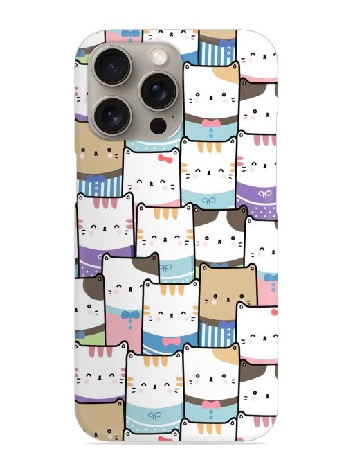 Cute Adorable Cat Snap Case for Apple Iphone 15 Pro Zapvi