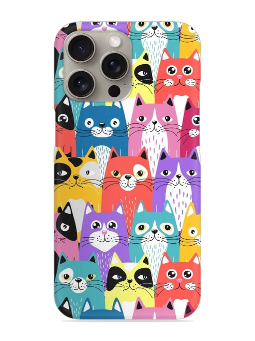 Funny Cartoon Cats Snap Case for Apple Iphone 15 Pro Zapvi