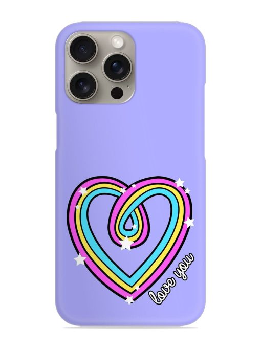 Colorful Rainbow Heart Snap Case for Apple Iphone 15 Pro