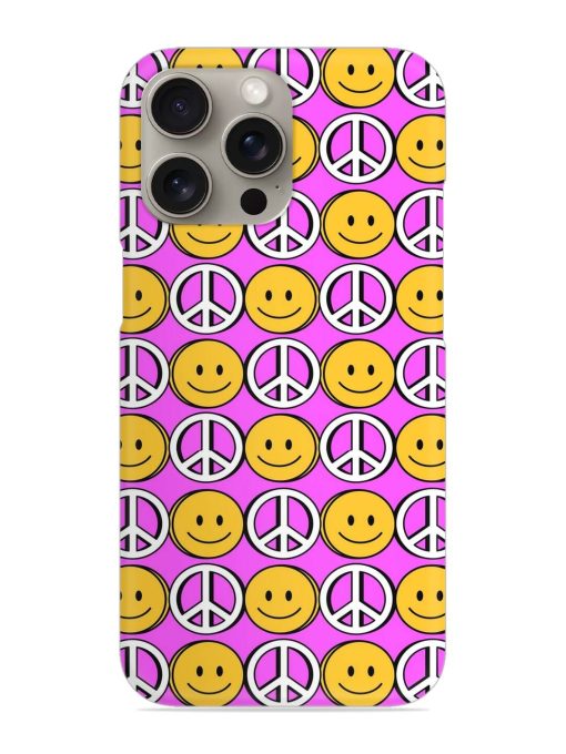 Smiley Face Peace Snap Case for Apple Iphone 15 Pro Zapvi