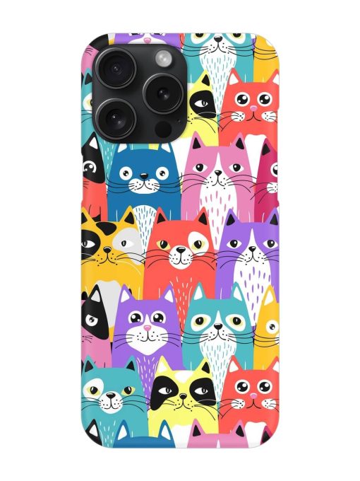 Funny Cartoon Cats Snap Case for Apple Iphone 15 Pro Max Zapvi