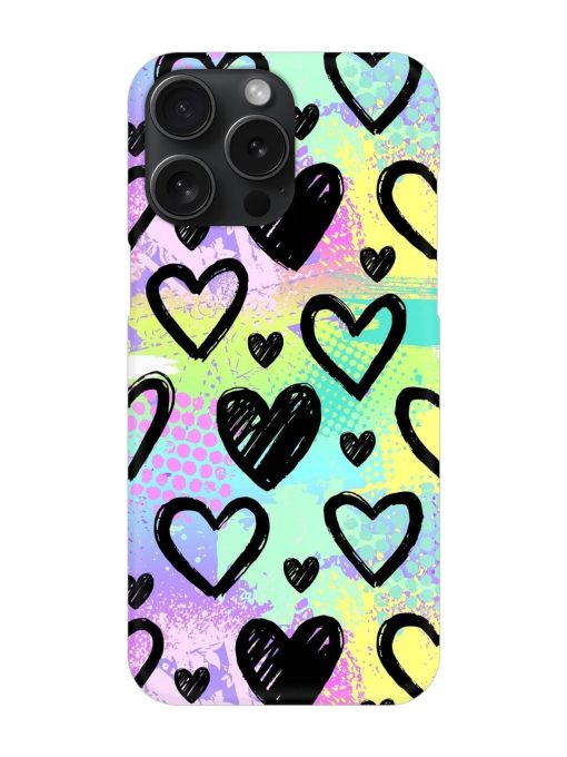 Bright Pattern Hearts Snap Case for Apple Iphone 15 Pro Max Zapvi