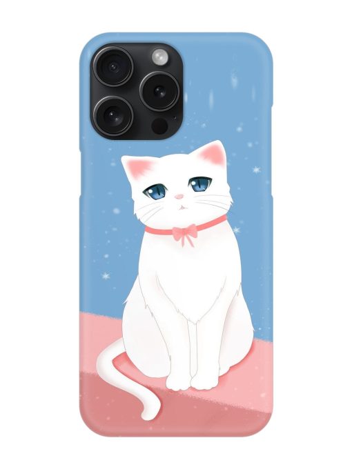 Cute White Cat Snap Case for Apple Iphone 15 Pro Max Zapvi