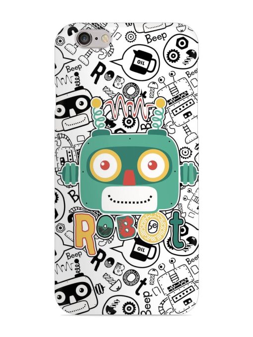 Robot Modern Seamless Pattern Snap Case for Apple Iphone 6 Zapvi