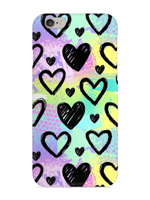 Bright Pattern Hearts Snap Case for Apple Iphone 6