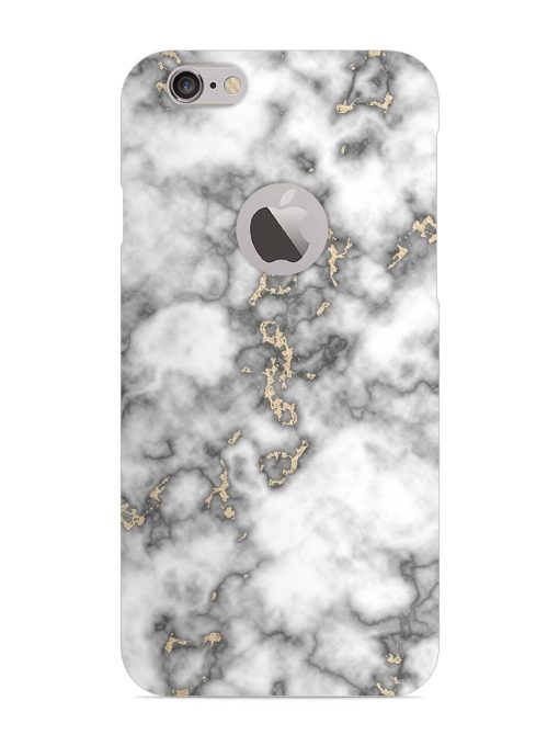 Gray And Gold Marble Snap Case for Apple Iphone 6 (Logo Cut) Zapvi