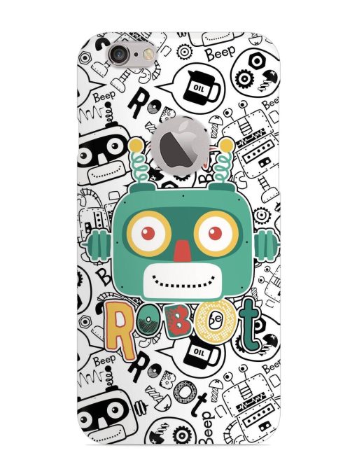 Robot Modern Seamless Pattern Snap Case for Apple Iphone 6 (Logo Cut) Zapvi