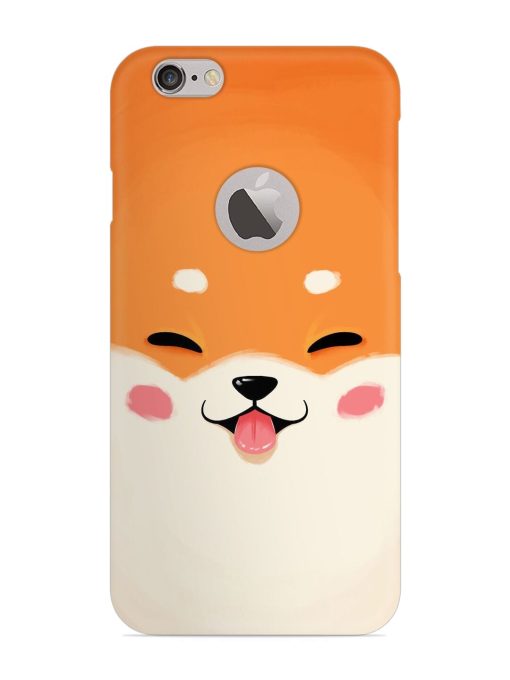 Cute Dog Face Vector Snap Case for Apple Iphone 6 (Logo Cut) Zapvi