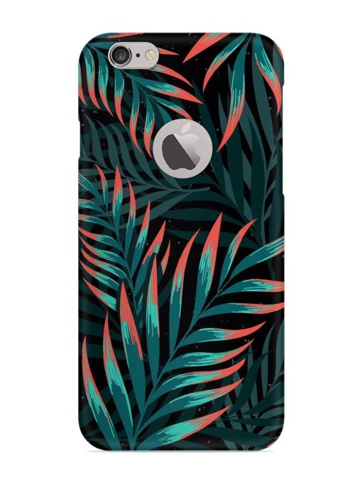 Green Leaf Art Snap Case for Apple Iphone 6 (Logo Cut) Zapvi