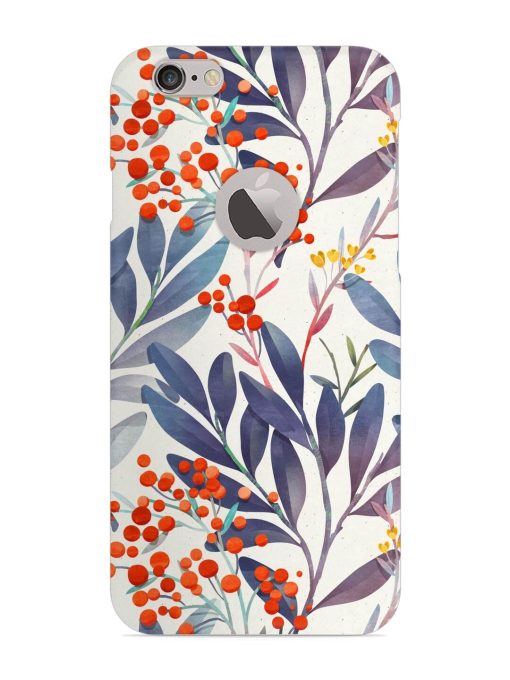 Seamless Floral Pattern Snap Case for Apple Iphone 6 (Logo Cut)