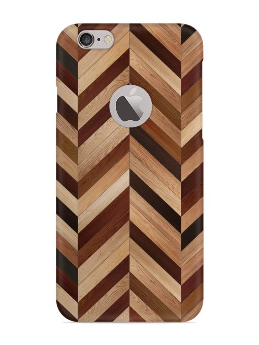 Seamless Wood Parquet Snap Case for Apple Iphone 6 (Logo Cut)