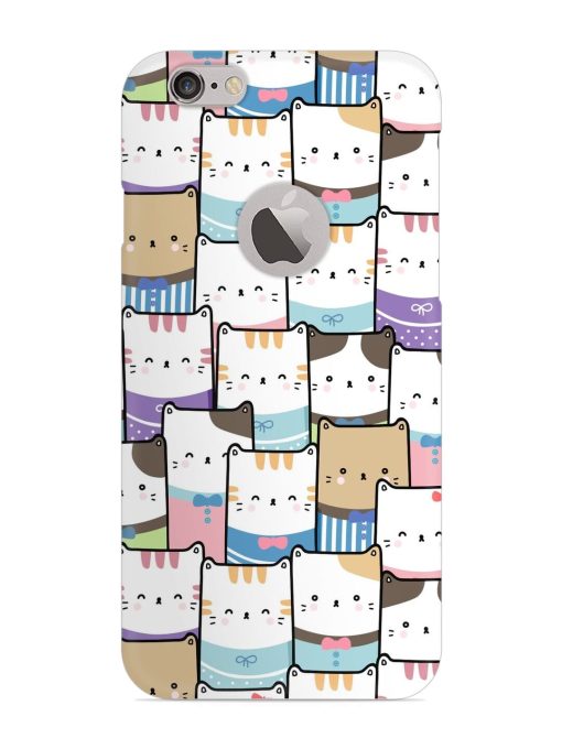 Cute Adorable Cat Snap Case for Apple Iphone 6 (Logo Cut) Zapvi