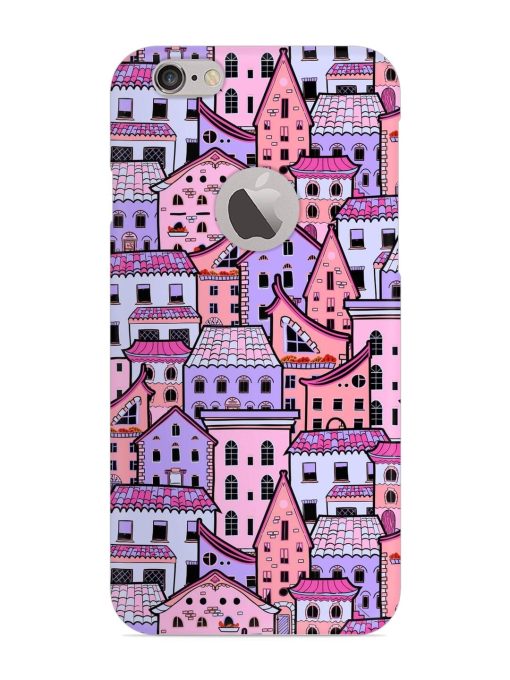 Seamless Pattern Houses Snap Case for Apple Iphone 6 (Logo Cut) Zapvi