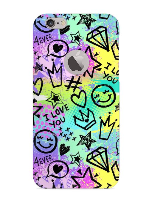 Bright Seamless Pattern Snap Case for Apple Iphone 6 (Logo Cut) Zapvi