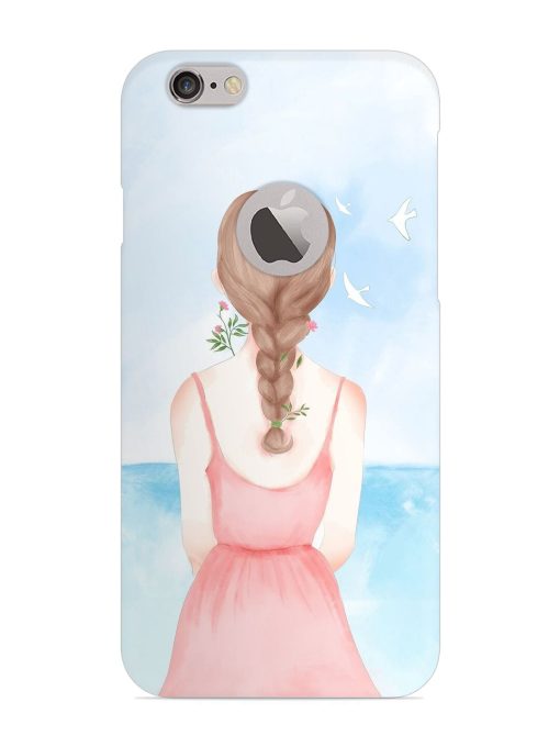 Watercolor Girl Vector Snap Case for Apple Iphone 6 (Logo Cut) Zapvi