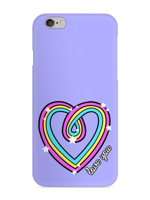 Colorful Rainbow Heart Snap Case for Apple Iphone 6 Plus