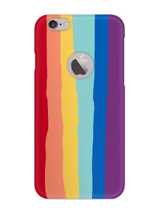 Rainbow Genuine Liquid Snap Case for Apple Iphone 6S (Logo Cut) Zapvi