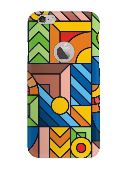 Colorful Geometric Snap Case for Apple Iphone 6S (Logo Cut) Zapvi