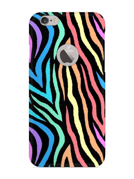 Colorful Abstract Zebra Snap Case for Apple Iphone 6S (Logo Cut)