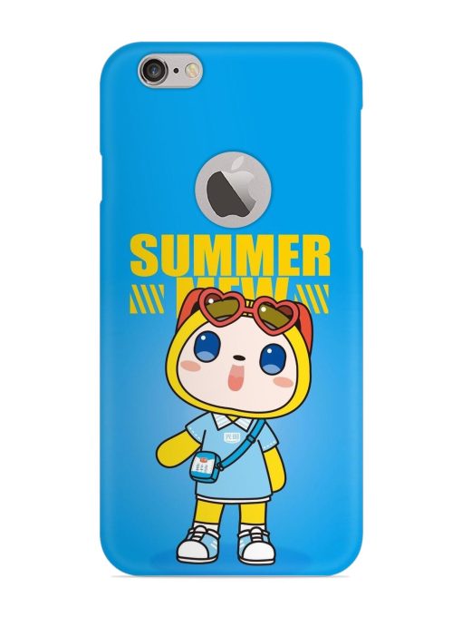 Summer Mew Cartoon Snap Case for Apple Iphone 6S (Logo Cut)