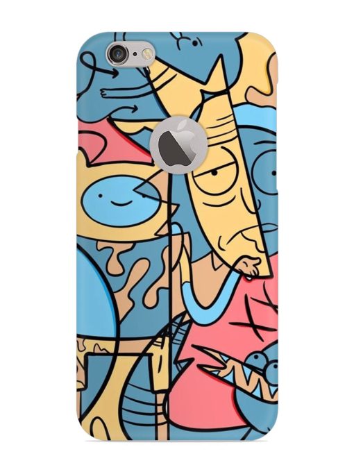 Silly Face Doodle Snap Case for Apple Iphone 6S (Logo Cut)