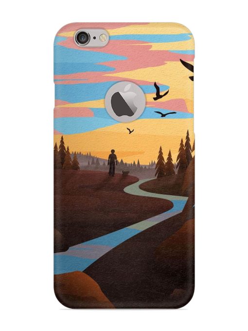 Natural Landscape Art Snap Case for Apple Iphone 6S (Logo Cut)