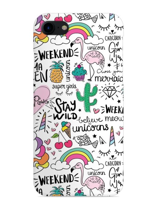 Unicorn Ice Cream Snap Case for Apple Iphone 7 Zapvi