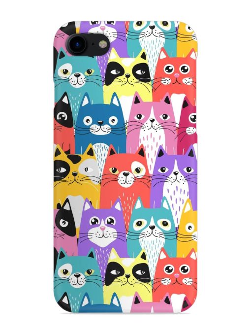 Funny Cartoon Cats Snap Case for Apple Iphone 7 Zapvi