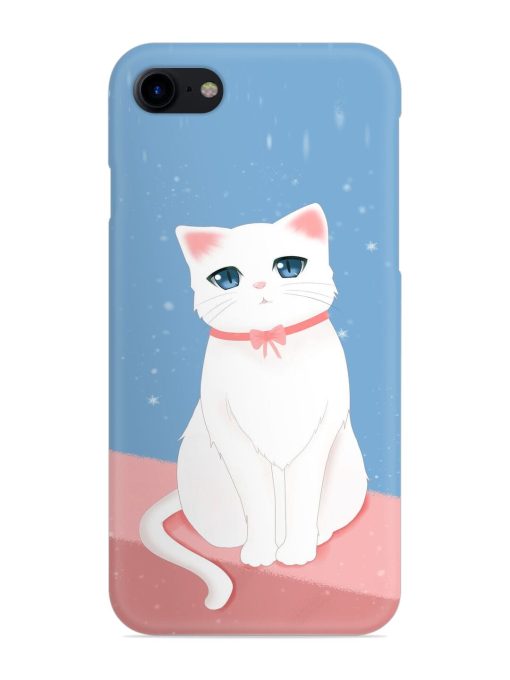 Cute White Cat Snap Case for Apple Iphone 7