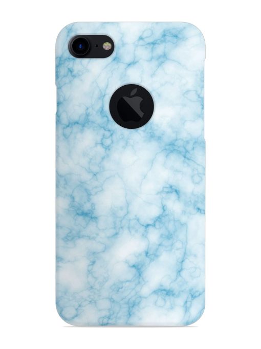 Blue White Natural Marble Snap Case for Apple Iphone 7 (Logo Cut)