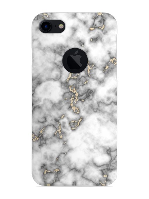 Gray And Gold Marble Snap Case for Apple Iphone 7 (Logo Cut)