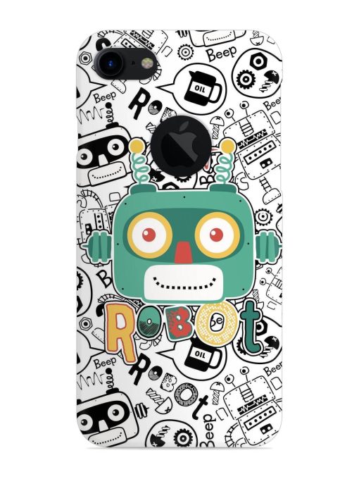 Robot Modern Seamless Pattern Snap Case for Apple Iphone 7 (Logo Cut) Zapvi