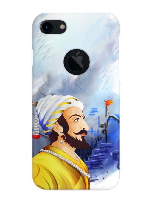 Shivaji Maharaj Color Paint Art Snap Case for Apple Iphone 7 (Logo Cut) Zapvi